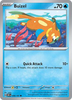 Buizel card from SV03: Obsidian Flames