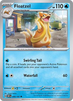 Floatzel card from SV03: Obsidian Flames