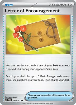 Letter of Encouragement card from SV03: Obsidian Flames