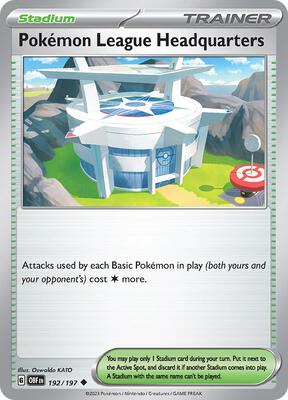 Pokemon League Headquarters card from SV03: Obsidian Flames