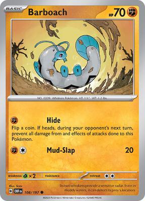 Barboach card from SV03: Obsidian Flames