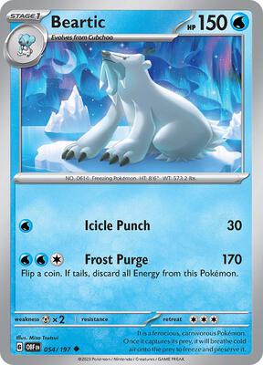 Beartic card from SV03: Obsidian Flames