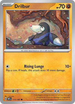 Drilbur card from SV03: Obsidian Flames