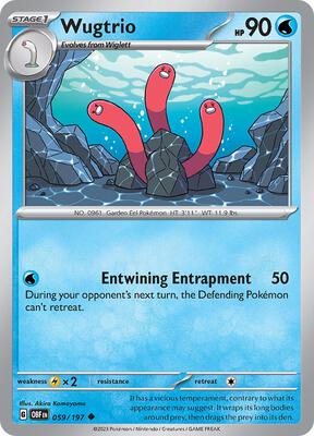 Wugtrio card from SV03: Obsidian Flames
