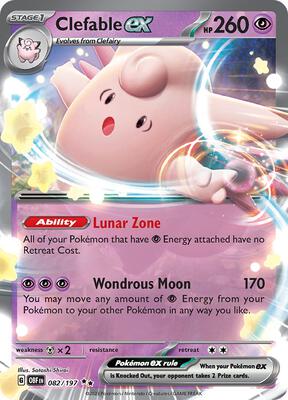 Clefable ex card from SV03: Obsidian Flames