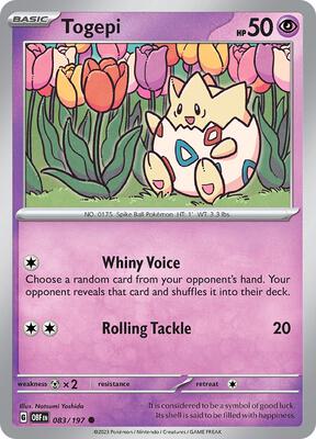 Togepi card from SV03: Obsidian Flames