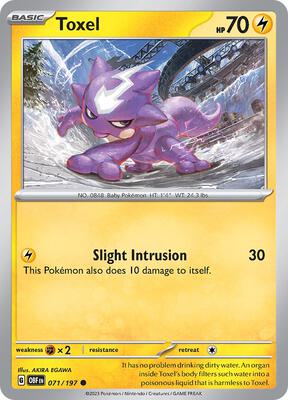 Toxel card from SV03: Obsidian Flames