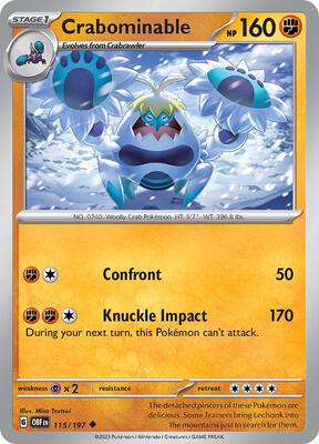 Crabominable card from SV03: Obsidian Flames