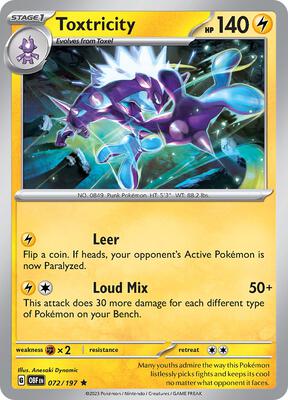 Toxtricity card from SV03: Obsidian Flames