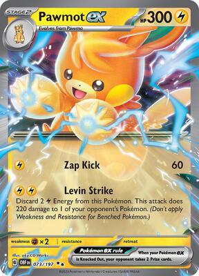 Pawmot ex card from SV03: Obsidian Flames