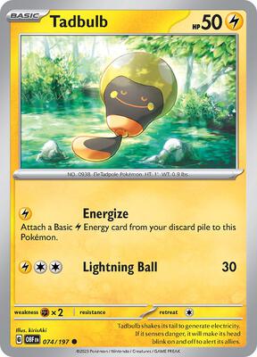 Tadbulb 074/197 card from SV03: Obsidian Flames
