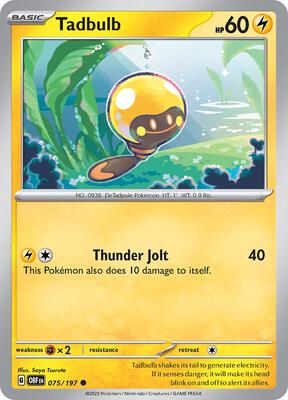 Tadbulb 075/197 card from SV03: Obsidian Flames