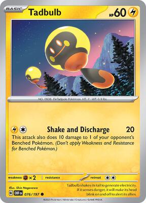 Tadbulb 076/197 card from SV03: Obsidian Flames