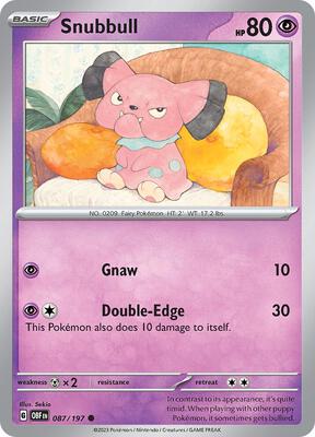 Snubbull card from SV03: Obsidian Flames