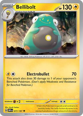 Bellibolt - 077/197 card from SV03: Obsidian Flames