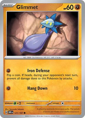 Glimmet - 121/197 card from SV03: Obsidian Flames