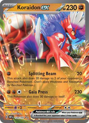 Koraidon ex card from SV03: Obsidian Flames