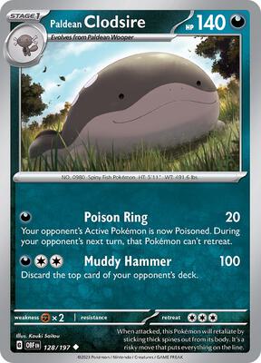 Paldean Clodsire - 128/197 card from SV03: Obsidian Flames