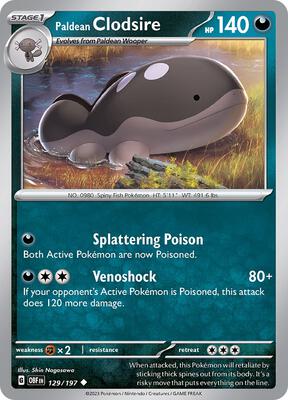 Paldean Clodsire - 129/197 card from SV03: Obsidian Flames