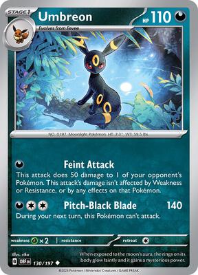 Umbreon card from SV03: Obsidian Flames