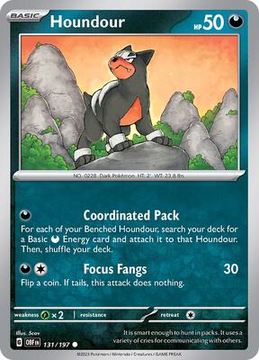 Houndour - 131/197 card from SV03: Obsidian Flames