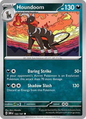 Houndoom card from SV03: Obsidian Flames