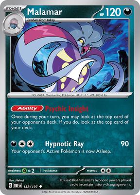 Malamar card from SV03: Obsidian Flames