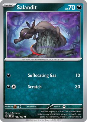 Salandit card from SV03: Obsidian Flames