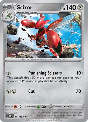 Scizor card from SV03: Obsidian Flames