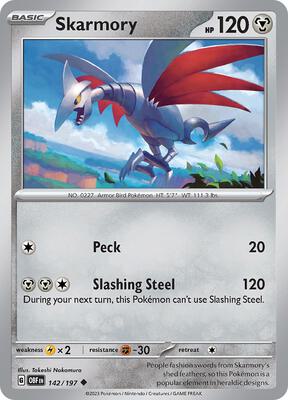 Skarmory card from SV03: Obsidian Flames