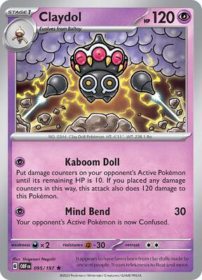 Claydol card from SV03: Obsidian Flames
