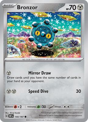 Bronzor card from SV03: Obsidian Flames