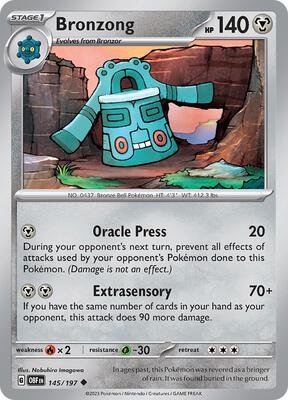 Bronzong card from SV03: Obsidian Flames