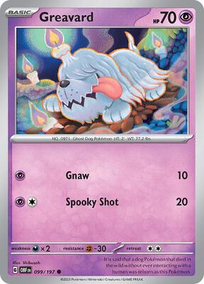 Greavard - 099/197 card from SV03: Obsidian Flames