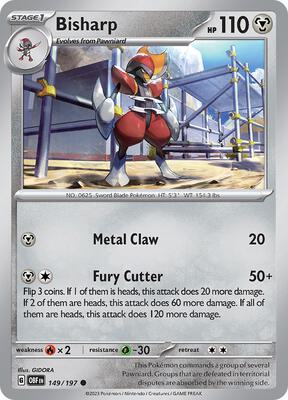 Bisharp card from SV03: Obsidian Flames