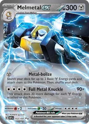 Melmetal ex card from SV03: Obsidian Flames