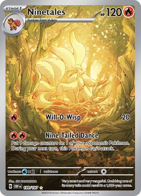Ninetales -199/197 card from SV03: Obsidian Flames