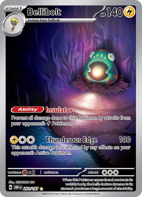 Bellibolt - 201/197 card from SV03: Obsidian Flames