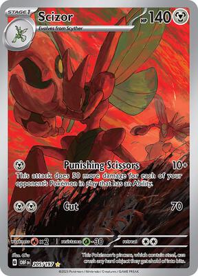 Scizor - 205/197 card from SV03: Obsidian Flames