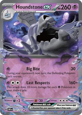 Houndstone ex card from SV03: Obsidian Flames
