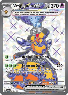 Vespiquen ex - 212/197 card from SV03: Obsidian Flames