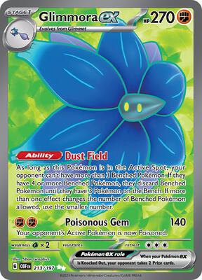 Glimmora ex - 213/197 card from SV03: Obsidian Flames