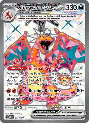Charizard ex - 215/197 card from SV03: Obsidian Flames