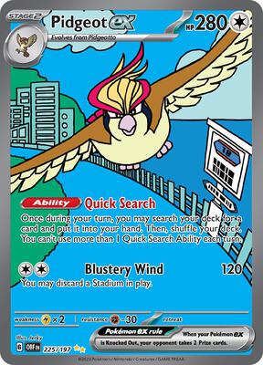Pidgeot ex - 225/197 card from SV03: Obsidian Flames
