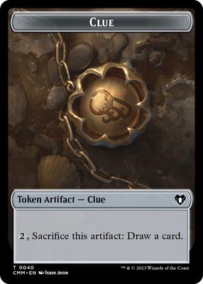 Clue // Knight Double-Sided Token card from Commander Masters