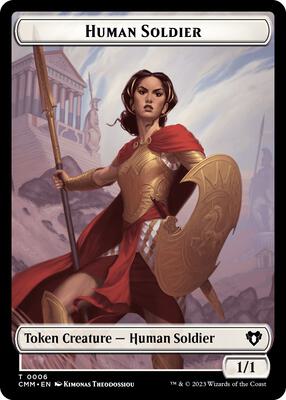 Human Soldier // Zombie (0013) Double-Sided Token card from Commander Masters