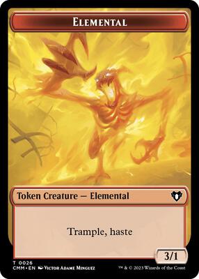 Elemental (0026) // Dwarf Berserker Double-Sided Token card from Commander Masters