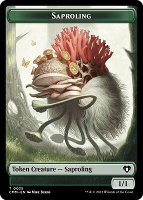 Saproling // Elf Druid Double-Sided Token card from Commander Masters