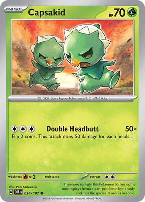 Capsakid - 024/197 card from SV03: Obsidian Flames