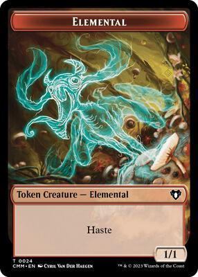 Elemental (0024) // Kor Soldier Double-Sided Token card from Commander Masters